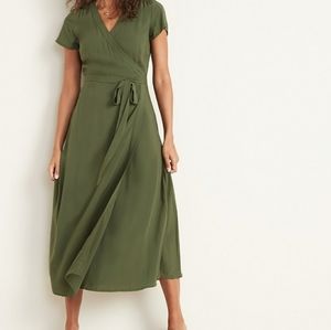 Old Navy Hunter Green Wrap Dress